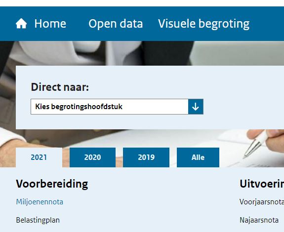 screenshot van rijksfinancien.nl